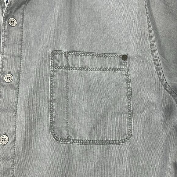 Tommy Bahama Button Down Shirt Large Gray Soft Casual Long Sleeve Top Lux - Picture 4 of 12